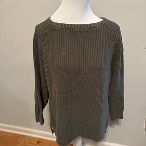 Express Dark Olive Crew Neck Sweater
